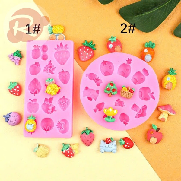 Khuôn Silicon - Bộ 2 khuôn hoa quả