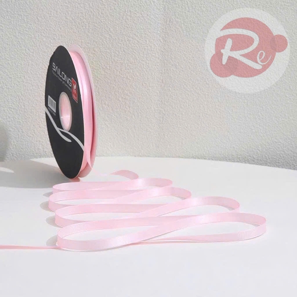 Ruybang lụa trơn 1cm-80m - Màu hồng đậm