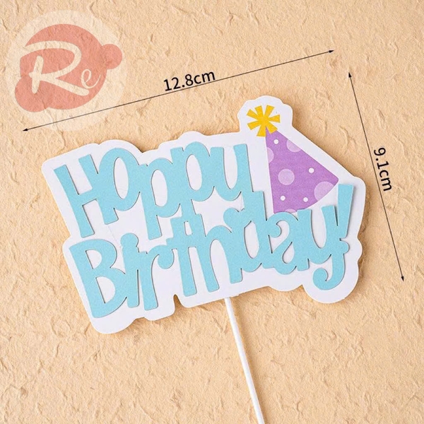 Topper HPBD hoạt hình - Mẫu 9