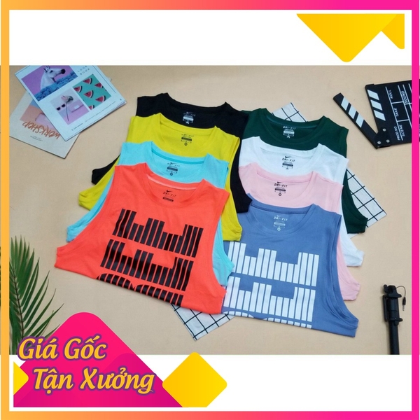 Áo thun tank top in chữ FREE / JAGA BALL vải đục lổ thoáng mát - MS112 - 114