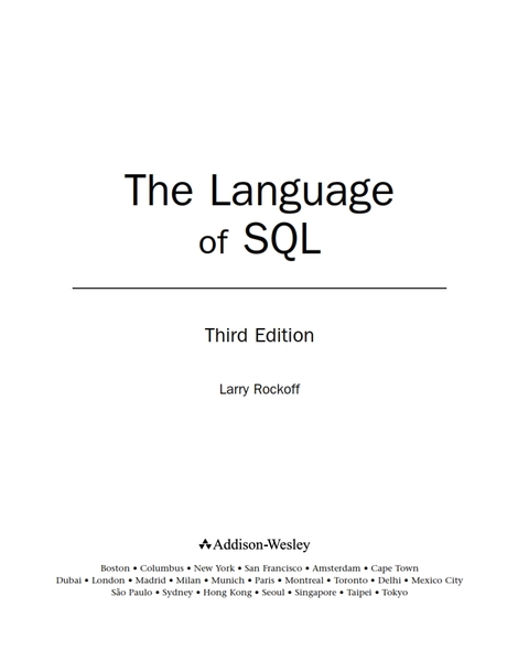 Language of SQL 3rd Edition