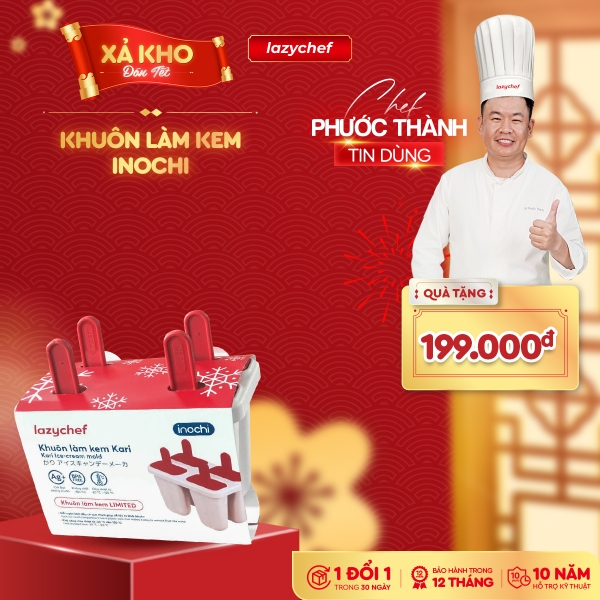 Bộ khuôn làm kem Lazychef x Inochi, sáng tạo công thức kem ngon dinh dưỡng