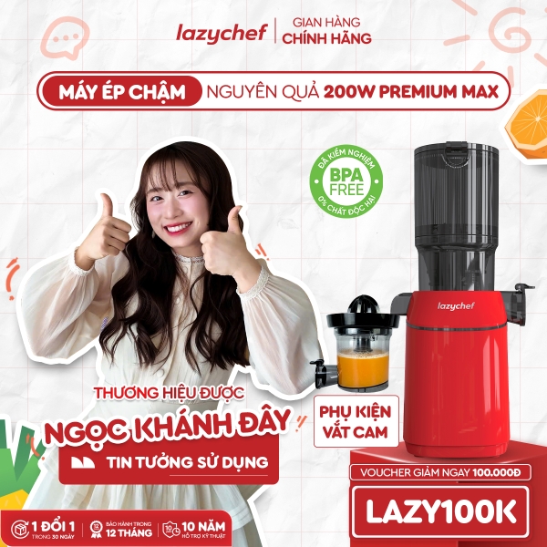 PHIÊN BẢN CẢI TIẾN TÍCH HỢP VẮT CAM - MÁY ÉP CHẬM PREMIUM MAX LAZYCHEF