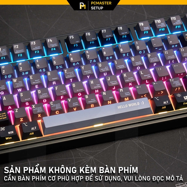 Keycap xuyên led Black Programmer (sideprint/ PBT/ 2shot/ Dyesub )