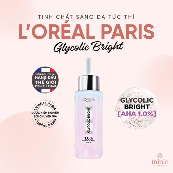 Serum L'oreal Tinh Chất Mờ Thâm Nám Sau 2 Tuần L'oreal Glycolic-Bright Instant Glowing Serum 30ml