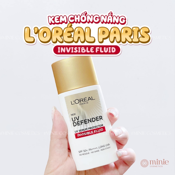 Kem Chống Nắng L'Oreal Paris X20 Thoáng Da Mỏng Nhẹ 50ml UV Defender Serum Invisible Fluid SPF50+ PA++++