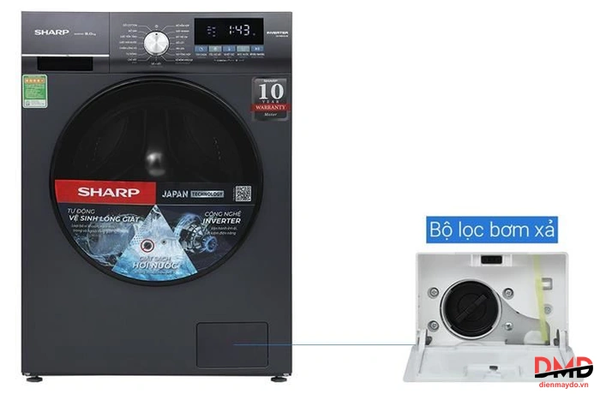 Máy giặt Sharp Inverter 9 kg ES-FM90CB-SB