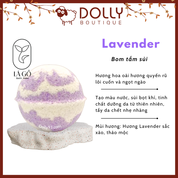 Bom Tắm Sủi Lá Gỗ Bath Home Lavender Bath Bomb - 120g
