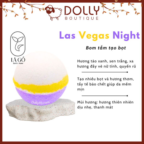 Bom Tắm Tạo Bọt Lá Gỗ Bath Home Las Vegas Night Bubble Bath Bomb - 170g