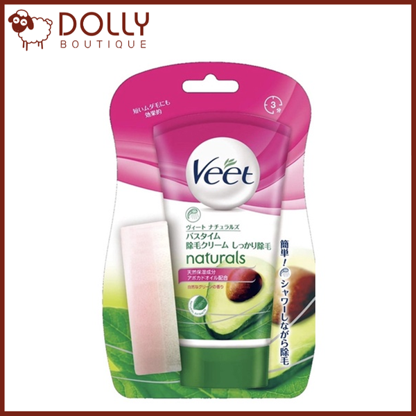 Kem tẩy lông Veet Naturals In Shower Hair Removal Cream Sensitive 150g - Bơ