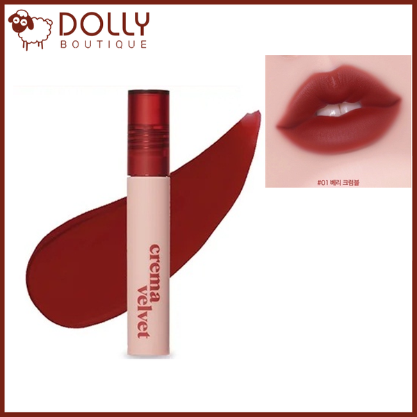 Son Kem Lì Etude House Crema Velvet Tint #01 Berry Crumble