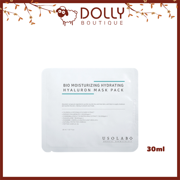 Mặt Nạ Tái Tạo Da Usolab Bio Moisturizing Hydrating Hyaluron Mask Pack 30ml