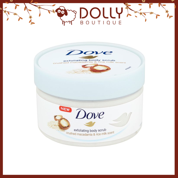 Tẩy Da Chết Cơ Thể Dove Macadamia and Reismilch 225ml