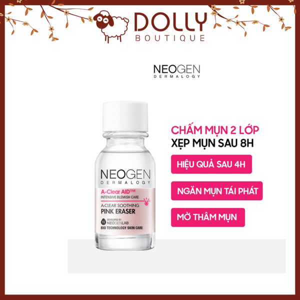 Chấm Mụn 2 Lớp Neogen Dermalogy Giảm Sưng Viêm Mụn  A-Clear AID Soothing Pink Eraser 15ml 0727