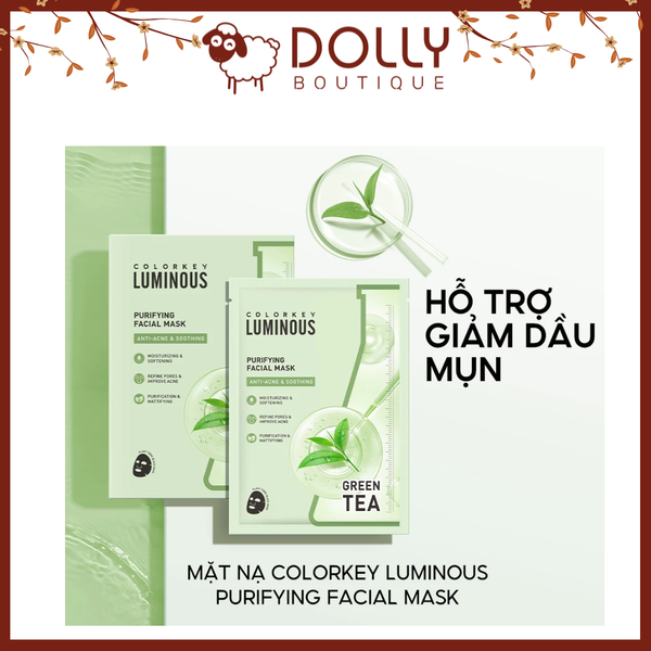 Mặt Nạ Miếng Colorkey Luminous Green Tea Purifying Facial Mask 25ml