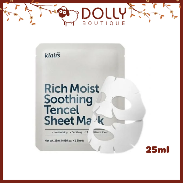 Mặt Nạ Giấy Dưỡng Ẩm Klairs Rich Moist Soothing Tencel Sheet Mask 25ml