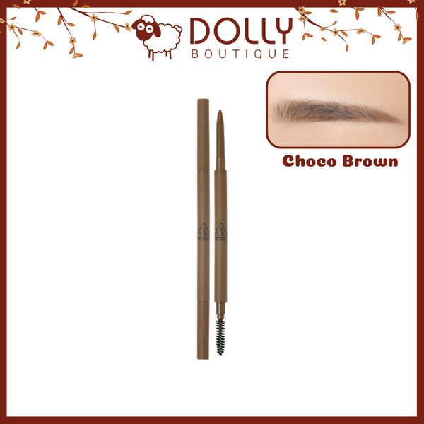 Chì Mày Siêu Mảnh 3CE Stylenanda Super Slim Eye Brow Pencil #Choco Brown (Nâu Đen)