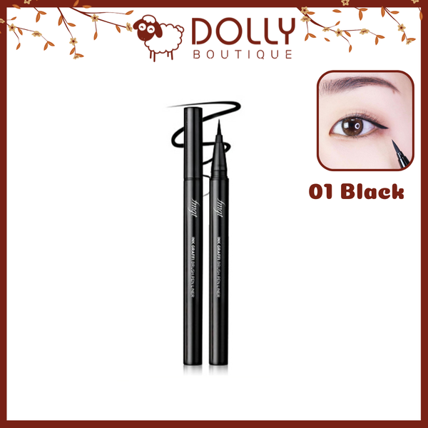 Kẻ Mắt Nước The Face Shop Ink Graffi Brush Pen Liner #01 Black (Đen) 0.6g