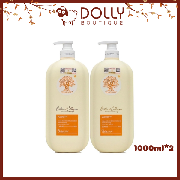 Bộ Gội Xả Voudioty Biotin & Colagen Smooth & Nourishing (Vàng - Siêu Mượt) - 1000ml*2