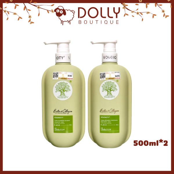 Bộ Gội Xả Voudioty Biotin & Colagen Clean, Repair And Oil-control ( Xanh Lá - Kiềm Dầu ) - 500ml*2