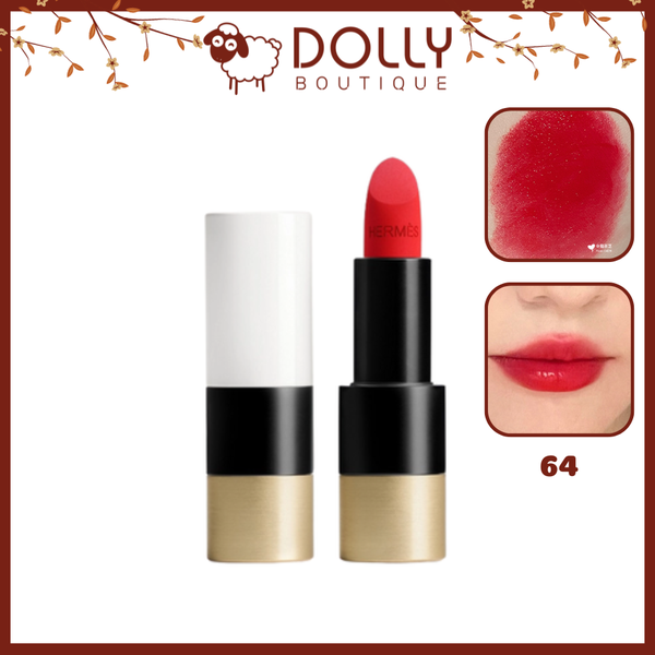 Son Thỏi Hermes Rouge Hermes Matte Lipstick - 64 Rouge CasaQue (Màu Đỏ Hồng)