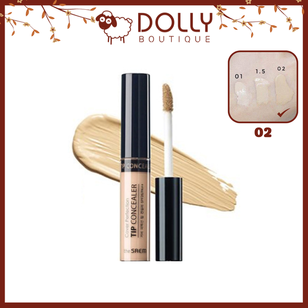 Kem Che Khuyết Điểm The Saem Cover Perfection Tip Concealer #02 Rich Beige - 6.5g