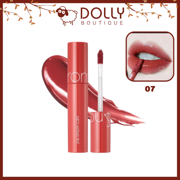 Son Kem Dạng Tint Bóng Romand Juicy Lasting Tint #07 Jujube (Màu Đỏ Hồng Đất) - 5.5g