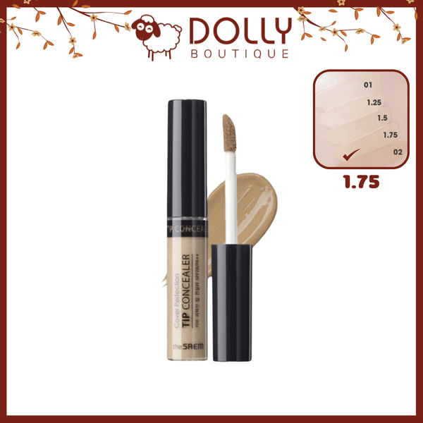 Kem Che Khuyết Điểm The Saem Cover Perfection Tip Concealer #1.75 Middle Beige - 6.5g