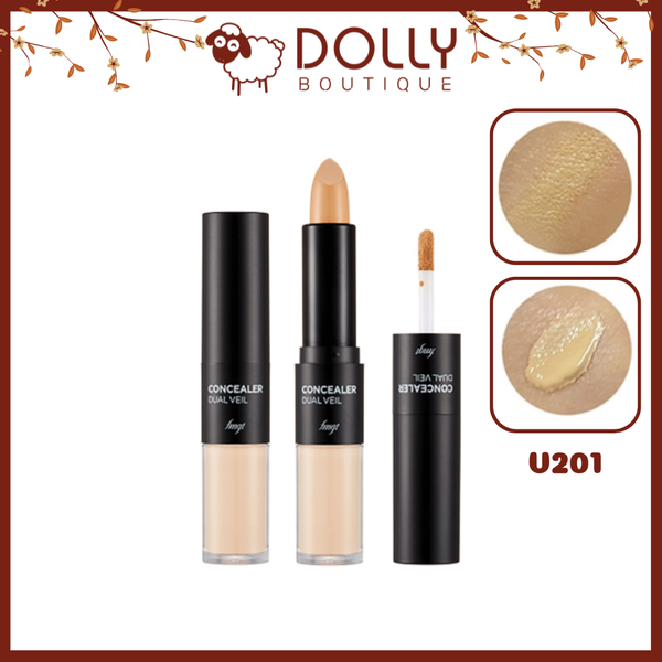 Kem che khuyết điểm 2 đầu The Face Shop Concealer Dual Veil #V201 Apricot Beige - 8.1g