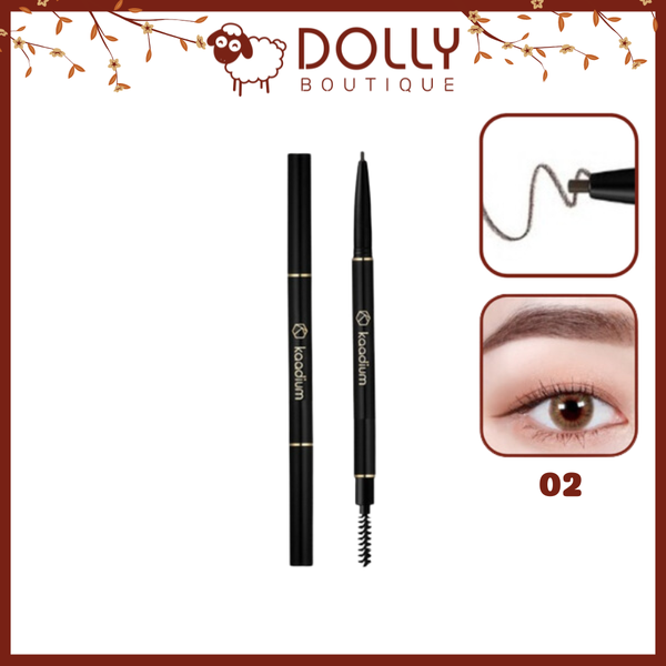 Chì Kẻ Mày 2 Đầu Nét Mảnh Karadium Auto Eyebrow Pencil 0.18g - 02 Dark Brown