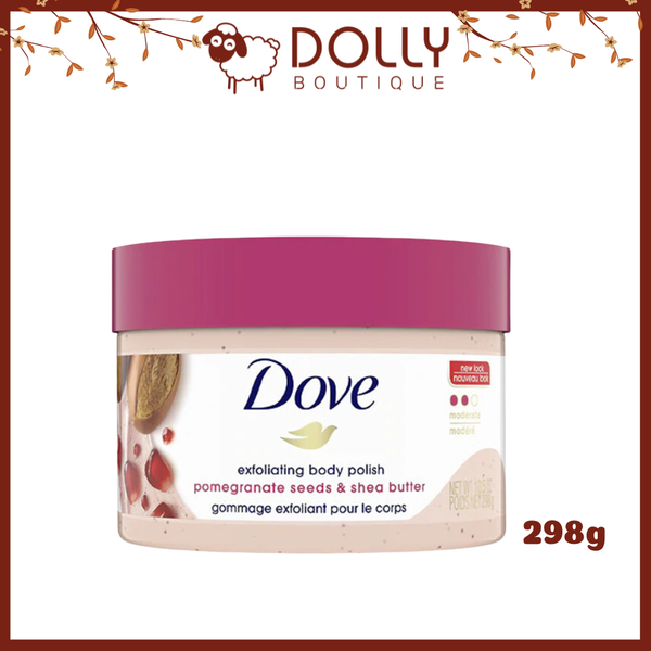 Tẩy Da Chết Cơ Thể Lựu và Bơ Hạt Mỡ Dove Scrub Pomegranate & Shea Butter - 298g