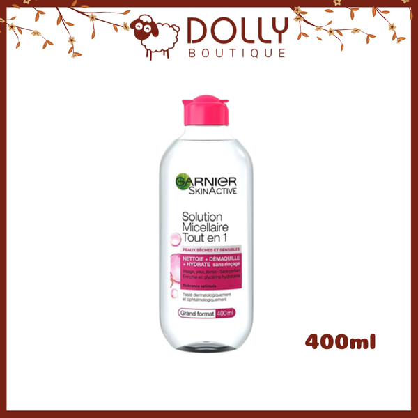 Nước Tẩy Trang Làm Sạch Và Cấp Ẩm Garnier Skin Active Solution Micellaire Tout En 1 Peaux Sèches - 400ml