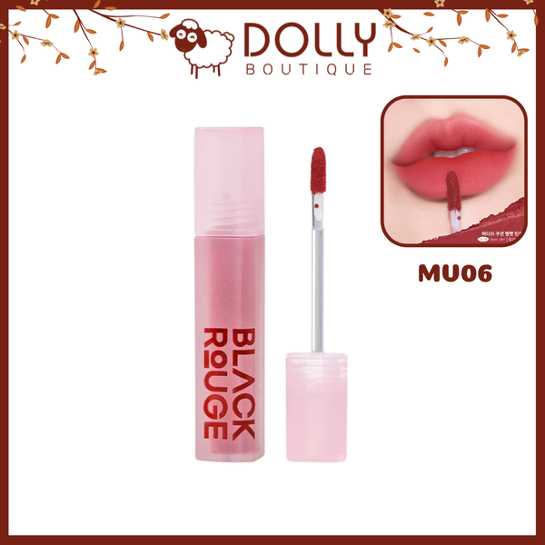 Son Kem Lì Black Rouge Muddish Cushion Velvet #MV06 Bean Jam ( Đỏ Rượu Pha Nâu ) - 4g