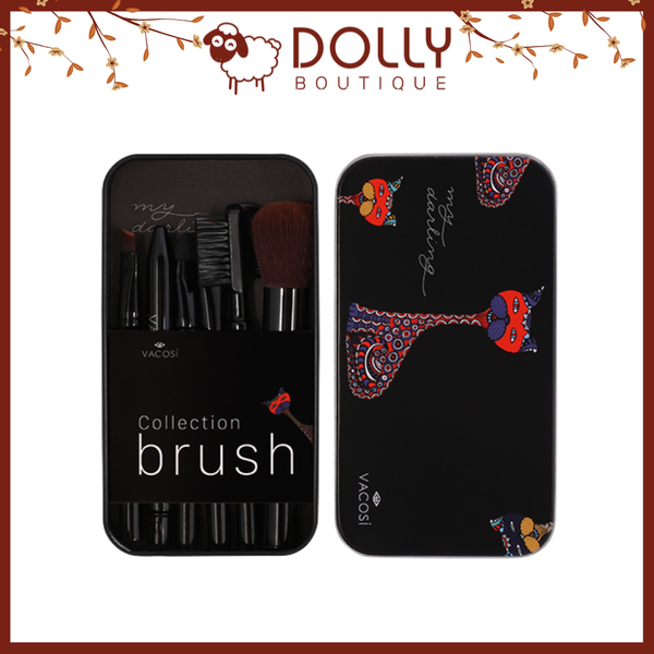 Hộp Cọ Du Lịch 6 Cây Vacosi My Darling Travel Brush Set BC23 (Màu Đen)