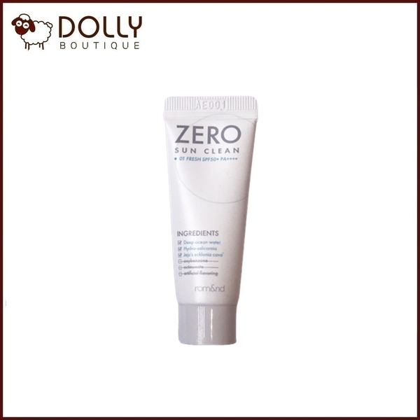 Kem Chống Nắng Romand Zero Sun Clean Spf50+ PA++++ - 01 Fresh 7ml