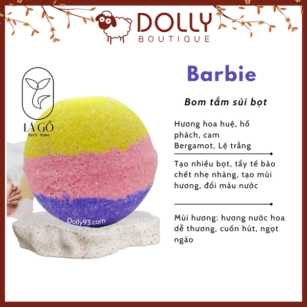 Bom Tắm Tạo Bọt Lá Gỗ Bath Home Bubble Bath Bomb Barbie 200g