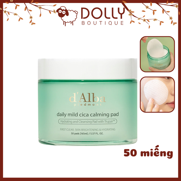 Nước Cân Bằng d'Alba Daily Mild Cica Calming Pad 50 miếng