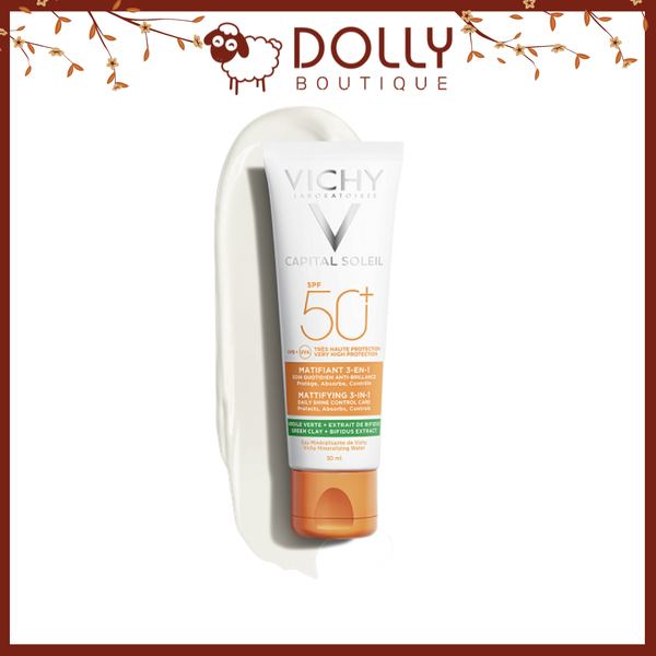 Kem Chống Nắng Kiềm Dầu & Chống Ô Nhiễm Dành Cho Da Dầu Mụn Vichy Capital Soleil Mattifying 3in1 SPF 50+ - 50ml