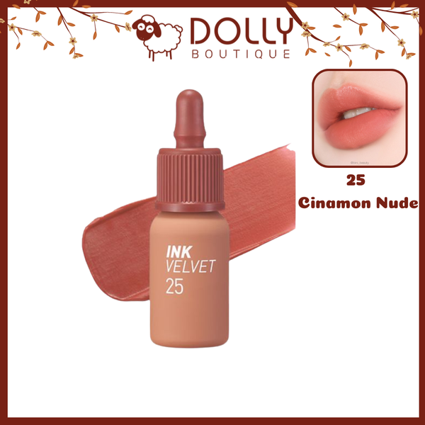 Son Kem Lì Peripera Ink Velvet Nude #25 Cinamon Nude (Màu Nâu Cam Đất)