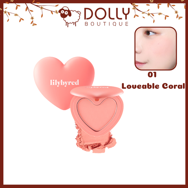 Phấn Má Hồng Lilybyred Luv Beam Cheek #01 Loveable Coral (Hồng Cam Đào) - 4.7g