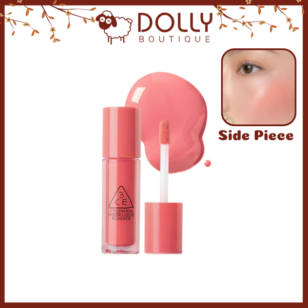 Má Hồng Dạng Kem Bền Màu, Lâu Trôi 3CE Sheer Liquid Blusher #Side Piece ( Tông Hồng Baby) ) - 3g