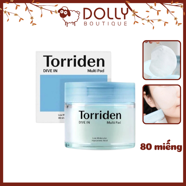 Nước Cân Bằng Torriden Dive In Low Molecule Hyaluronic Acid Multi Pad 80 Miếng