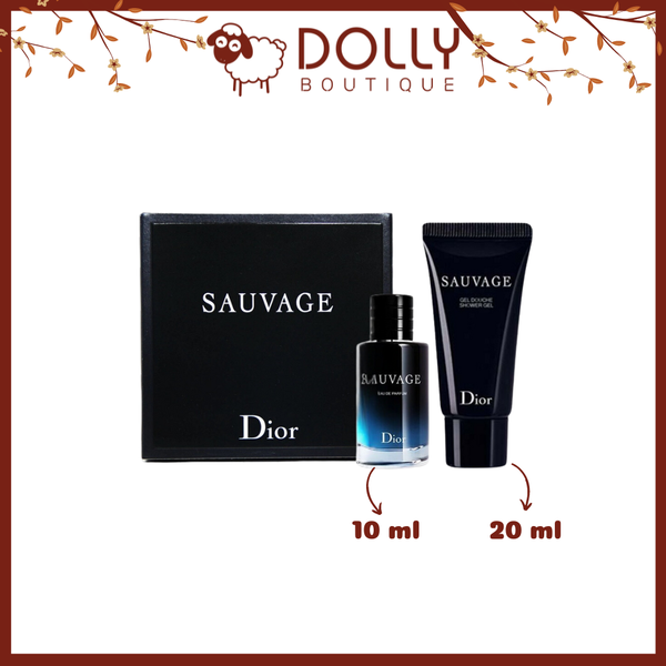 Set Nước Hoa Và Sữa Tắm Nam Mini Dior Sauvage EDP 10ml x 20ml