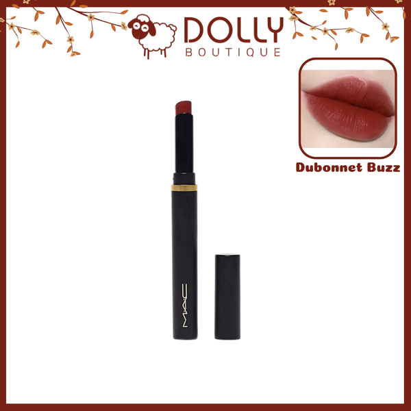 Son Thỏi Mac Powder Kiss Velvet Blur Slim 878 Dubonnet Buzz - Màu Đỏ Rượu Vang