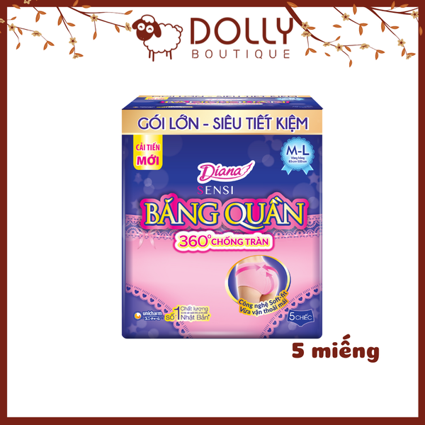 Băng Vệ Sinh Dạng Quần Diana Size M-L (Vòng Hông 85cm - 105cm) 5 Miếng