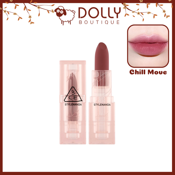 Son thỏi 3CE Clear Layer Cool Edition Lipstick Chill Move - Màu Hồng Đất