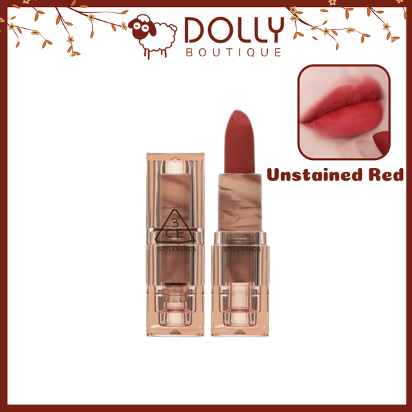 Son Thỏi 3CE Soft Matte Lipstick - Version Deep Under More Deep #Unstained Red (Màu Đỏ Hồng Phấn)