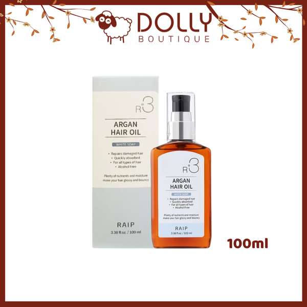Dầu Dưỡng Tóc Giúp Hồi Phục Tóc Hư Tổn Raip R3 Argan Hair Oil #White Soap 100ml