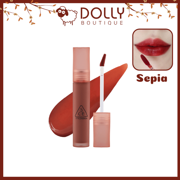 Son Kem Lì 3CE Blur Water Tint #Sepia ( Màu Đỏ Gạch ) - 4.6g