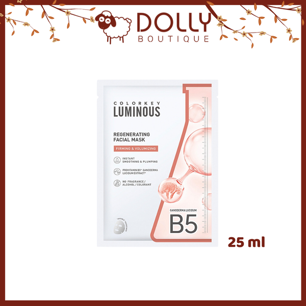 Mặt Nạ Miếng Dưỡng Ẩm, Đàn Hồi Da Colorkey Luminous Regenerating Facial Mask 25ml